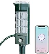 HBN Outdoor Smart Plug Waterproof with 6 Outlets,WiFi Power Stake Timer with 6Ft Cord,Outdoor Out...