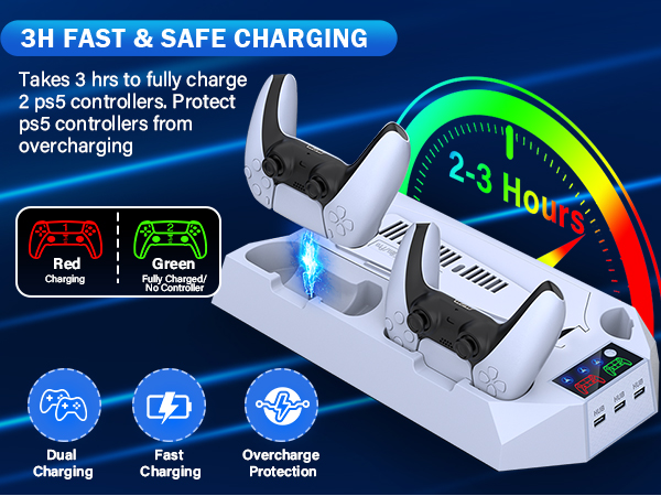 ps5 slim cooling stand with ps5 controller charging station