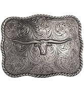 Western Cowboy Belt Buckle - Texas Bull Skull Belt Buckle for Men women