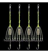 Dyxssm Fishing Feeder Carp Fishing Hooks with Fishing Spring Carp Feeder (Pack of 4)