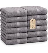 HomeBurg Luxe 12-Piece Washcloth Set - 100% Cotton, Soft &amp; Absorbent, Easy Care, Premium Towels f...