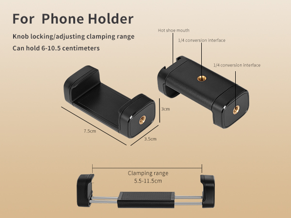 Magic arm Phone holder size