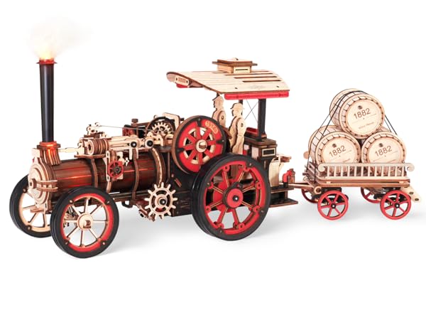 3D Wooden Puzzles for Adults, Steam Locomotive Model Cars Kits for Adults, 3D Wood Puzzle Adult, Val...
