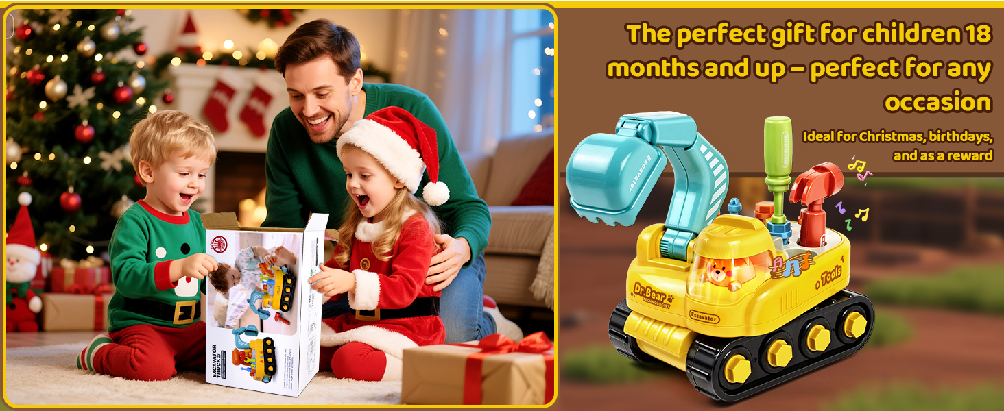 Electric Excavator Toy with Lights and Music