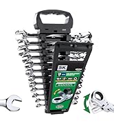 SK Flex-Head Ratcheting Wrench Set, Combination Wrench Set, 12-Piece, Metric 8 to 19mm, 72-Tooth,...