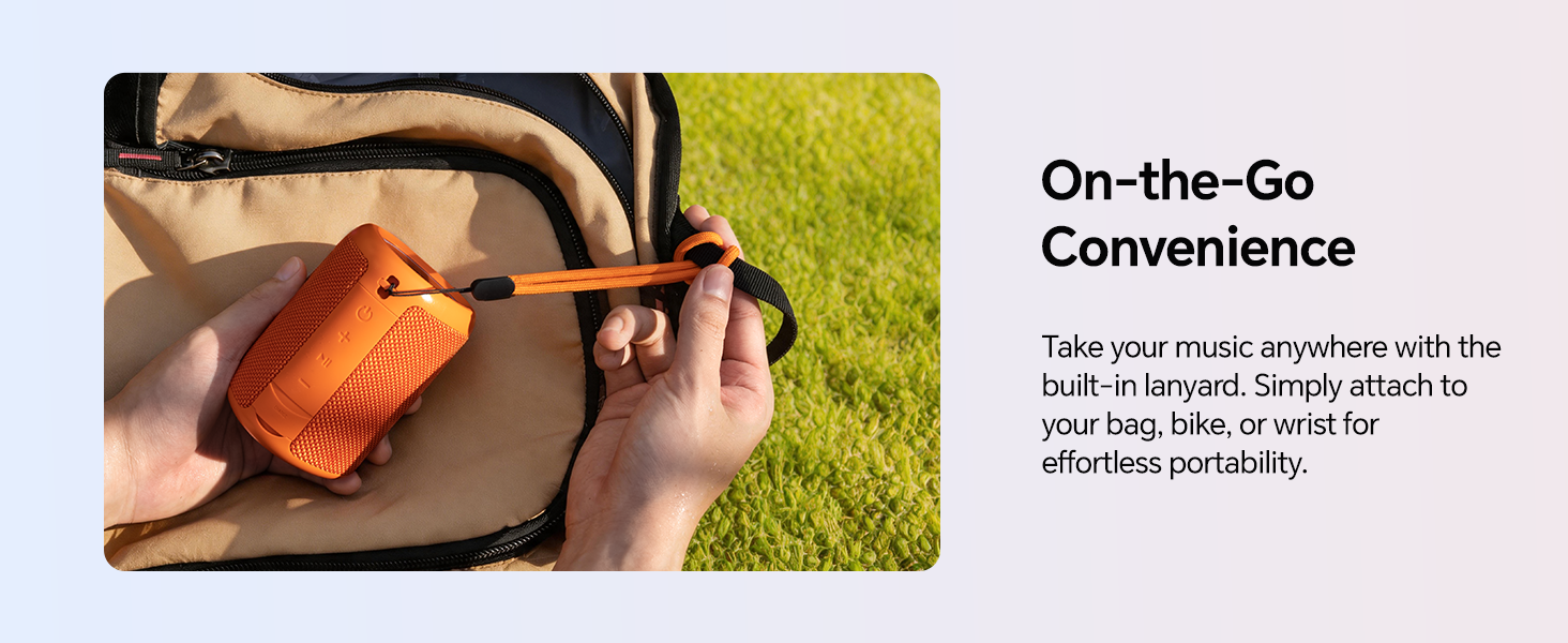 compact speaker with lanyard