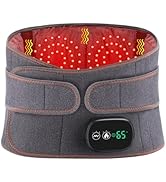 Cordless Heating Pad Back Brace, Heated Back Belt Abdomen Warmer Lumbar Support with 3 Fast Heati...