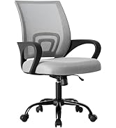 OLIXIS Office Desk Chair - Ergonomic Mid Back with Lumbar Support &amp; Rocking Mode, Height Adjustab...