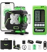Huepar Laser Level 360 Self Leveling, 4x360° Green 4D Cross Line Laser with Receiver&amp;LCD Screen, ...