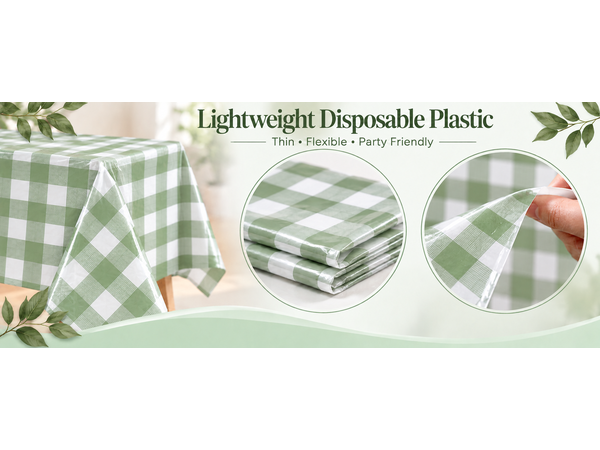 sage green gingham tablecloth