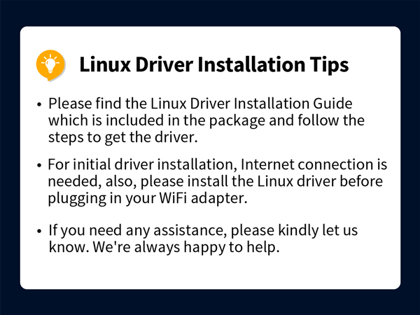 Linux Driver Installation Reminder for the Setup of the Linux USB WiFi Adapter