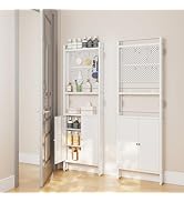 ABCOOL Behind Door Organizer Cabinet Shelf Rack, 2 Pegboard Panels for Garage and Garden Tool Sto...