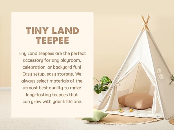 Tiny Land Teepee Tent for Kids