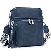 Roulens Crossbody Purse for Women Vegan Leather Medium Crossbody Wallet Bag for Travel Women Shou...