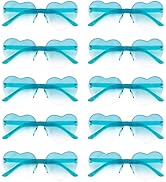 NACHLYNN 10 Pairs Heart Sunglasses Women Rimless Heart Shaped Sunglasses Candy Color Heart Glasse...