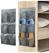 Yocice Wall Mounted Shoes Rack 2Pack/Can Store 6Pairs of Sneakers,with Sticky Hanging Mounts, Sho...