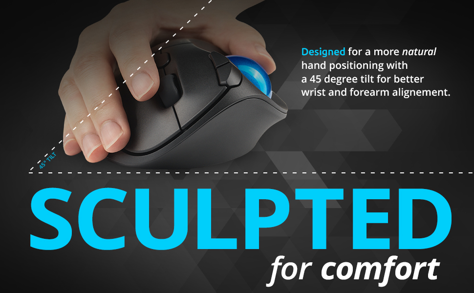 45 degree tilt for better wrist and forearm alignment