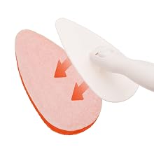Center velcro side scrubber head on tool