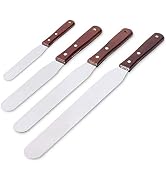 Acronde 4PCS Straight Cake Icing Spatula Set 4” 6” 8” 10” Professional Stainless Steel Cake Decor...