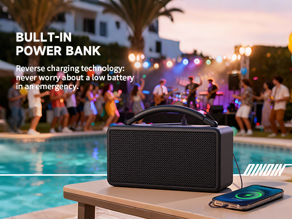 Reverse charging bluetooth speaker