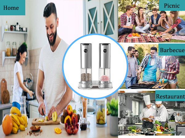 electric salt and pepper grinder set