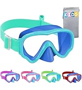Vvinca Kids Swim Goggles with Nose Cover, Snorkel Diving Mask Fabric Strap Anti Fog Anti Shattere...