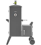 VEVOR Charcoal Offset Smoker, Heavy-Duty Steel BBQ Offset Smoker with Side Firebox, Movable Outdo...