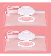 2Pcs White Wipe Cas, Travel Holder Keeps Wipes Moist Set of Wet Diaper Wipes Holders Cases Portab...