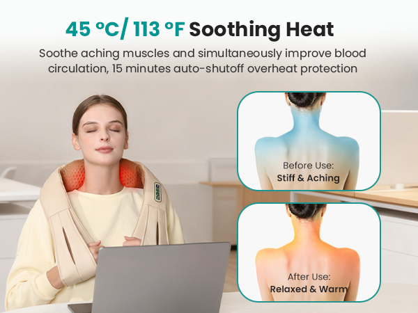 nekteck neck back massager for pain relief deep tissue shoulder massage tool