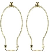 9 Inch 2 Set Brass Lamp Harp Holder with Lamp Finials and Standard Saddle Base Detachable Heavy D...