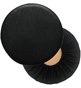 Sigmat 2 Pack Waterproof PU Bar Stool Cover Anti-Slip Round Seat Cover 13.5 Inch Black