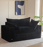 MAXYOYO Bean Bag Chair for Living Room, Upholstered Loveseat Sofa Couch with Deep Seating, Wide A...