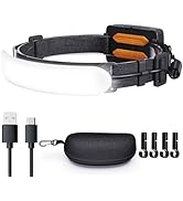 Rechargeable Headlamp,5000mAh 1500 Lumen Super Bright WideBeam LED Head Lamp,Hard Hat Light,HeadL...