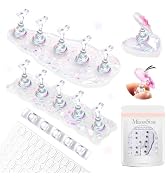 MelodySusie Nail Stand for Press Ons, 3 PCS Shiny Magnetic Bases Sets for Practice Painting Displ...