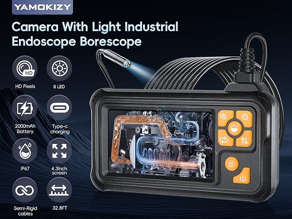 Industrial Borescope Endoscope Camera with Light