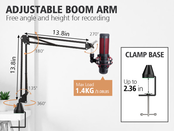 HyperX QuadCast Boom Arm Blue Yeti Boom Arm