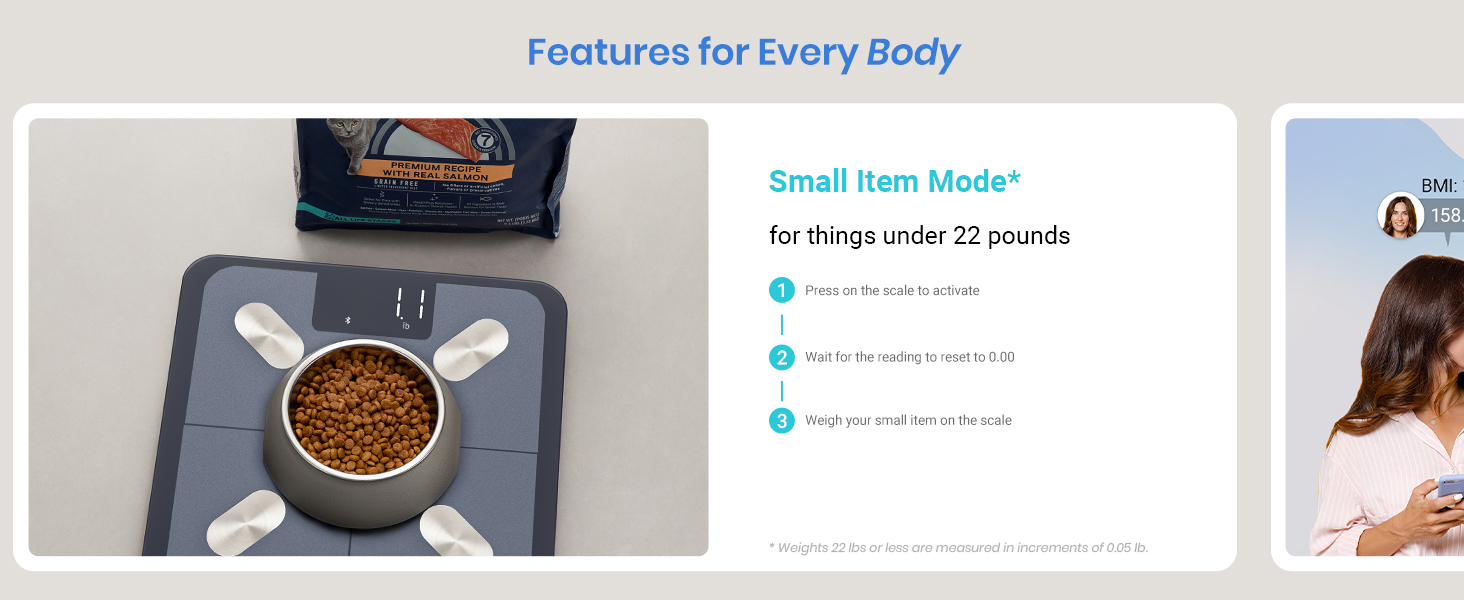 small item mode for things under 22 pounds