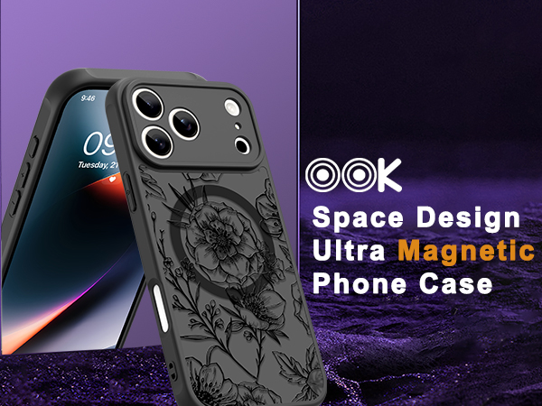 Magnetic Case for iPhone 17 Pro Max Slim Matte Black