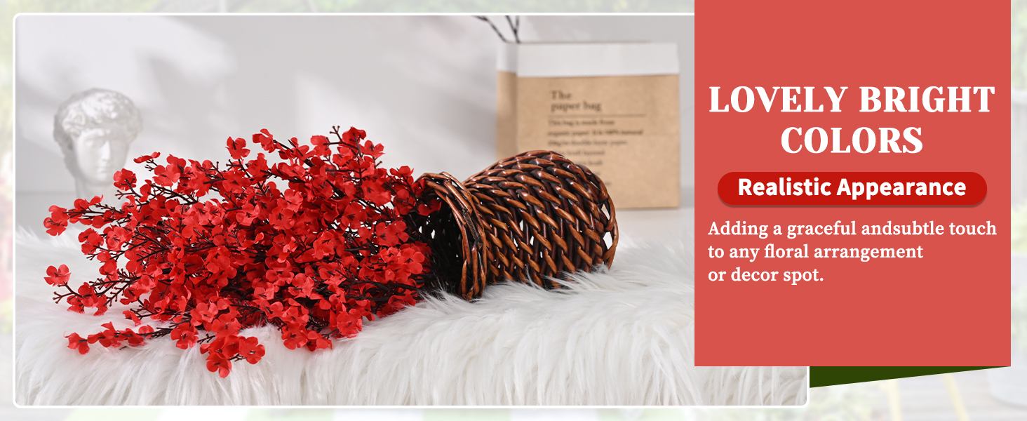 red artificial flowers