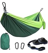 Camping Hammocks, Double &amp; Single Hammock with Tree Straps,Portable Lightweight Parachute Nylon C...