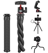 ULANZI Camera Tripod, Mini Flexible Stand with Hidden Phone Holder w Cold Shoe Mount, 1/4'' Screw...