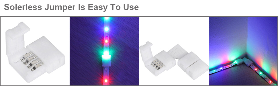rgb led light strip connector 8mm 4 pin 