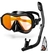 Odoland Snorkel Set, Black and Orange-red, 2024