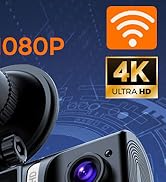 3 Channel Dash Cam Front Inside Rear, 4K Full HD Dash Cam for Cars, WiFi, 3.16