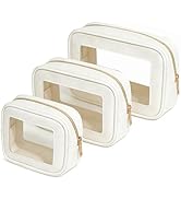 3Pcs Clear Makeup Bag Set for Women, Waterproof Travel Clear Makeup Bag Small Toiletry Bag Skinca...