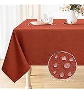smiry Rectangle Linen Tablecloth, Waterproof Spillproof Anti-Wrinkle Burlap Table Cloth, Washable...