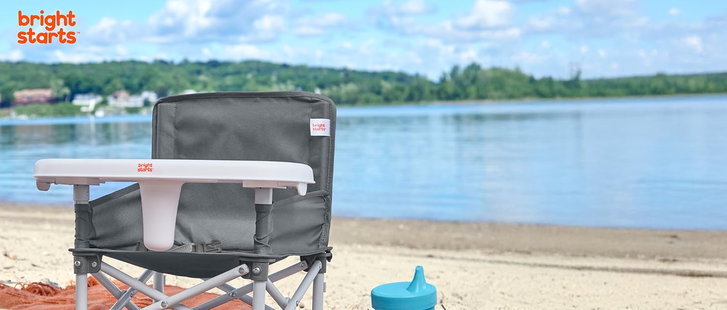 Bright Starts Pop N Sit chair by the beach