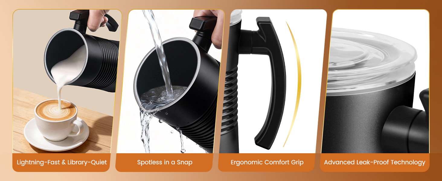 electric milk frother for cappuccino and latte