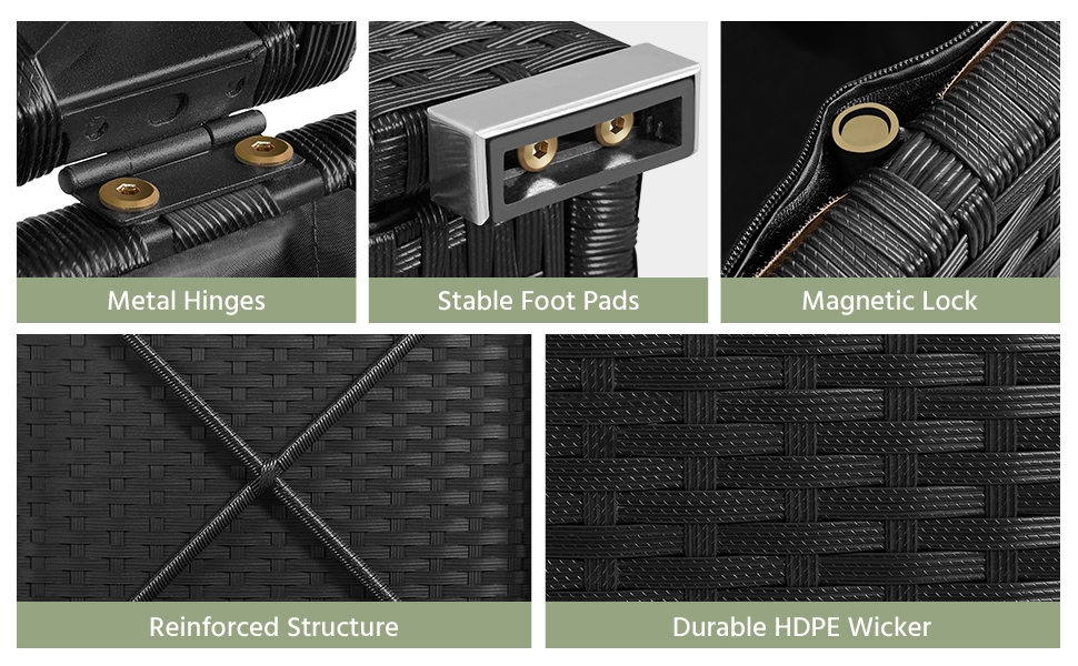  Set of 2 Resin Wicker Ottomans