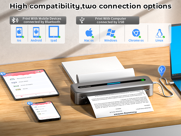 Wireless Inkless Thermal Printer,